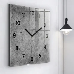 Hot Wallfluent Horloge murale 60x60 cm Avec chiffres Aiguilles noires Mur industriel 1 pcs