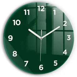 Discount Wallfluent Horloge murale fi30 cm Avec chiffres Aiguilles blanches Vert bouteille 1 pcs