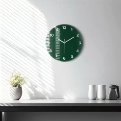 Discount Wallfluent Horloge murale fi30 cm Avec chiffres Aiguilles blanches Vert bouteille 1 pcs