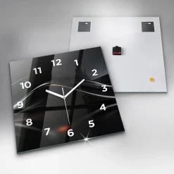 Best Wallfluent Horloge murale 60x60 cm Avec chiffres Aiguilles blanches Abstraction 1 pcs