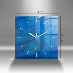 Hot Wallfluent Horloge murale 30x30 cm Aiguilles blanches Marbre ornemental 1 pcs