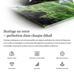 Hot Wallfluent Horloge murale 30x30 cm Aiguilles blanches Marbre ornemental 1 pcs