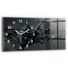 New Wallfluent Horloge murale 60x30 cm Avec chiffres Aiguilles blanches Abstraction noire 1 pcs