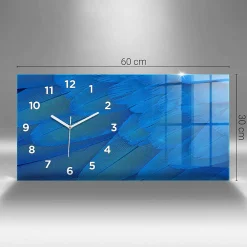 New Wallfluent Horloge murale 60x30 cm Avec chiffres Aiguilles blanches Abstraction noire 1 pcs