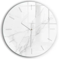 Best Wallfluent Horloge murale fi60 cm Aiguilles blanches Marbre ornemental 1 pcs