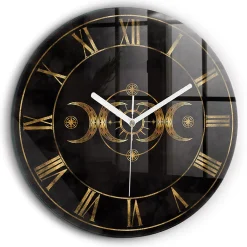 Wallfluent Horloge murale fi60 cm Aiguilles blanches Chiffres romains dorés 1 pcs* Horloge