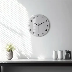 Best Wallfluent Horloge murale fi30 cm Avec chiffres Aiguilles noires Gris clair 1 pcs