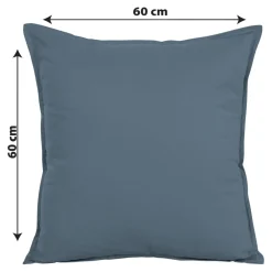 Clearance GoodHome Housse de coussin 100% coton Hiva bleu l.60 x H.60cm