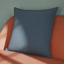 Clearance GoodHome Housse de coussin 100% coton Hiva bleu l.60 x H.60cm