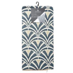 Atmosphera Créateur D'Intérieur Housse de coussin - coton et chenille -motifs brodés - bleu - 40x40 cm - Atmosphera* Housse De Coussin|Housse De Coussin