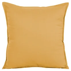 Clearance GoodHome Housse de coussin 100% coton Hiva jaune ocre l.60 x H.60cm