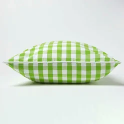 Outlet Homescapes Housse de coussin à grands carreaux vichy vert, 45 x 45 cm -