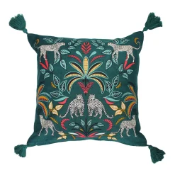 Douceur D'Intérieur Housse de coussin bleu en coton (40x40 cm - Bleu)* Housse De Coussin|Housse De Coussin