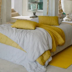 Hot Linnea Housse de coussin capitonnée en mousseline de coton 40x60 cm ANDROS jaune jasmin