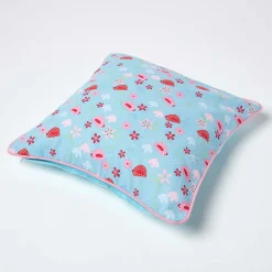 Sale Homescapes Housse de coussin en coton oiseaux et fleurs, 45 x 45 cm -