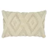 Clearance GoodHome Housse de coussin en coton tufté Teply beige et doré l.50 x H.30cm