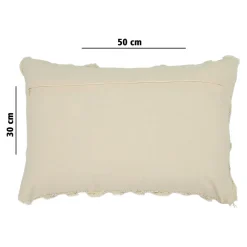 Clearance GoodHome Housse de coussin en coton tufté Teply beige et doré l.50 x H.30cm