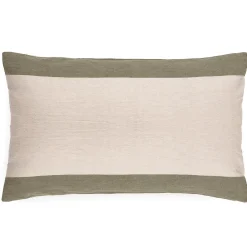 New Linnea Housse de coussin en coton fil teint 40x60 cm cm JANIS vert mousse