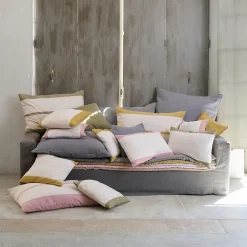 New Linnea Housse de coussin en coton fil teint 40x60 cm cm JANIS vert mousse