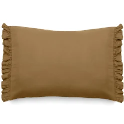 New Linnea Housse de coussin en mousseline de coton 55x80 cm cm + 5 cm ELZA marron foin