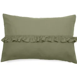 Best Linnea Housse de coussin en mousseline de coton volant central 40x60 cm cm ELZA vert mousse