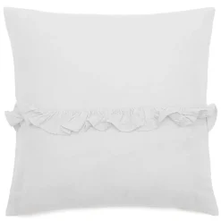 Best Linnea Housse de coussin en mousseline de coton volant central 45x45 cm cm ELZA blanc neige