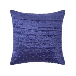 Outlet Homescapes Housse de coussin en velours piqué bleu marine, 55 x 55 cm -