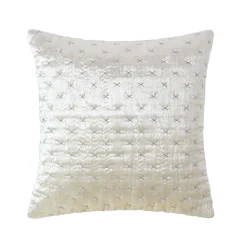 Clearance Homescapes Housse de coussin en velours piqué ivoire, 55 x 55 cm -