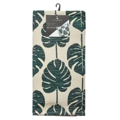 Atmosphera Créateur D'Intérieur Housse de coussin Feuilles - coton et chenille - vert - 40x40 cm - Atmosphera* Housse De Coussin|Housse De Coussin