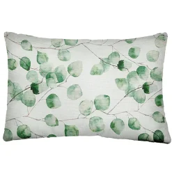 Clearance Ornami Housse de coussin Fosca feuille d'eucalyptus vert L.50 x l.30cm