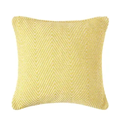 Best Homescapes Housse de coussin halden jaune à motif chevrons en coton, 60 x 60 cm -