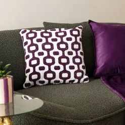 Atmosphera Créateur D'Intérieur Housse de coussin Jeni chenille violet 40x40cm - Atmosphera* Housse De Coussin|Housse De Coussin