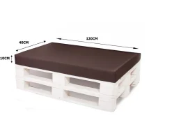 Setgarden Housse de coussin pour palette de dimensions 120x80x10cm housse de coussin protection avec fermeture éclair taie d'oreiller marron* Coussin Palette