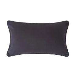 Homescapes Housse de coussin uni noir, 30 x 50 cm -