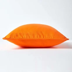 Homescapes Housse de coussin uni orange, 60 x 60 cm -* Housse De Coussin|Housse De Coussin