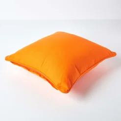 Homescapes Housse de coussin uni orange, 60 x 60 cm -* Housse De Coussin|Housse De Coussin