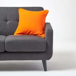 Homescapes Housse de coussin uni orange, 60 x 60 cm -* Housse De Coussin|Housse De Coussin