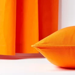 Homescapes Housse de coussin uni orange, 60 x 60 cm -* Housse De Coussin|Housse De Coussin