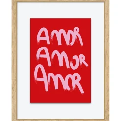 CM Creation Image encadrée Amor Amor Amor l.30 x H.40 cm