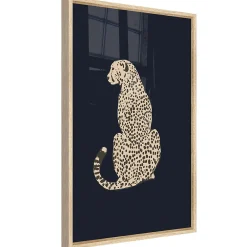 Clearance CM Creation Image encadrée léopard noir et beige l.53 x H.73 cm