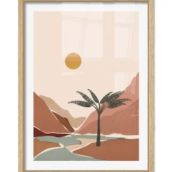 CM Creation Image encadrée oasis du désert beige et terracotta l.33 x H.43 cm* Image Encadrée