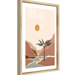 CM Creation Image encadrée oasis du désert beige et terracotta l.33 x H.43 cm* Image Encadrée
