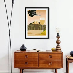 CM Creation Image encadrée paysage touristique jaune l.43 x L.53 cm* Image Encadrée