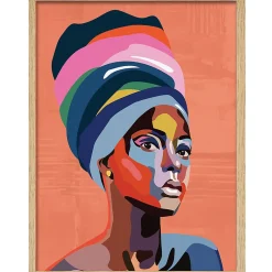 CM Creation Image encadrée portrait de femme orange l.43 x L.53 cm* Image Encadrée