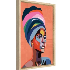 CM Creation Image encadrée portrait de femme orange l.43 x L.53 cm* Image Encadrée