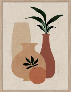 Clearance Dada Art Image encadrée vases et fruit l.30 x H.40 cm multicolore