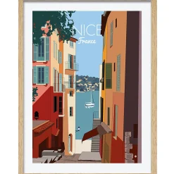 Clearance CM Creation Image encadrée ville de Nice multicolore l.43 x L.53 cm
