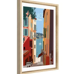 Clearance CM Creation Image encadrée ville de Nice multicolore l.43 x L.53 cm