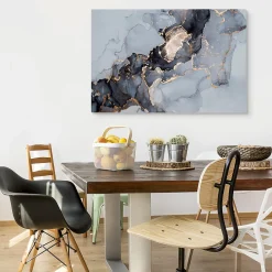 Discount Muralo Image Sur Toile MARBRE Abstraction 40cm x 30cm - Parfait pour décorer votre salon, chambre ou bureau avec un design unique et élé