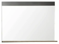 Trend Team INDY - Meuble d'entrée - Miroir avec tablette en mélaminé coloris gris ciment. L - H - P : 90 - 62 - 20 cm* Miroir|Miroir